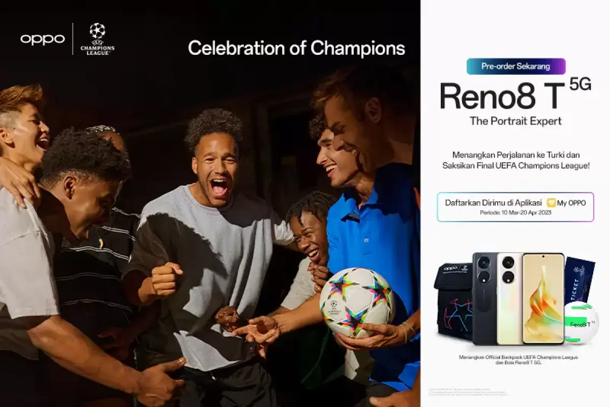 OPPO jadi sponsor resmi Liga Champion. (Sumber : Istimewa)