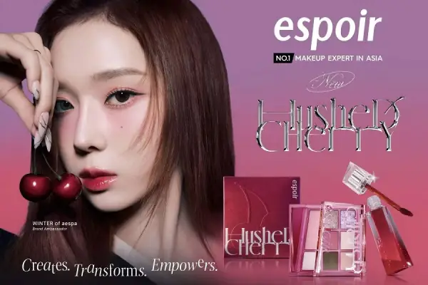 Espoir Hushed Cherry Edition Hadir di Indonesia, Kini Kamu Bisa Tiru Gaya Makeup Winter AESPA