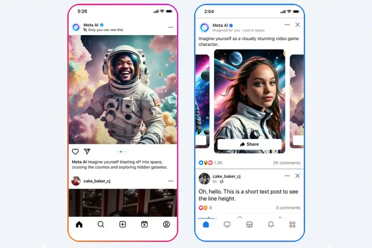 Meta AI yang mampu membuat gambar di Instagram dan Facebook. (Sumber: meta)