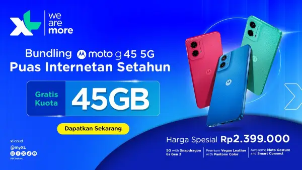 XL Axiata x Motorola Indonesia Hadirkan Paket Bundling, Gratis Kuota 45GB