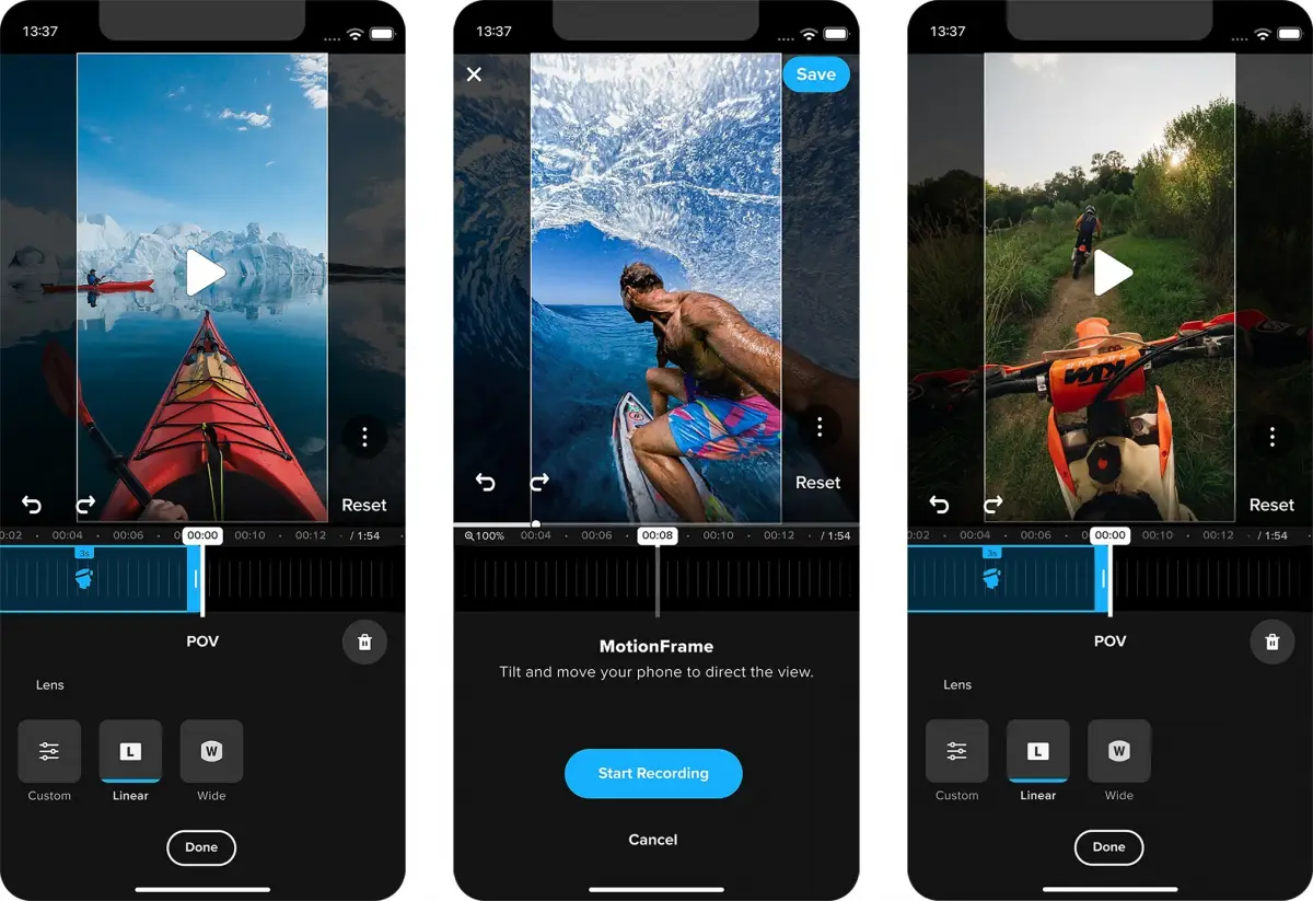 Aplikasi edit video di GoPro Quik. (Sumber: GoPro)