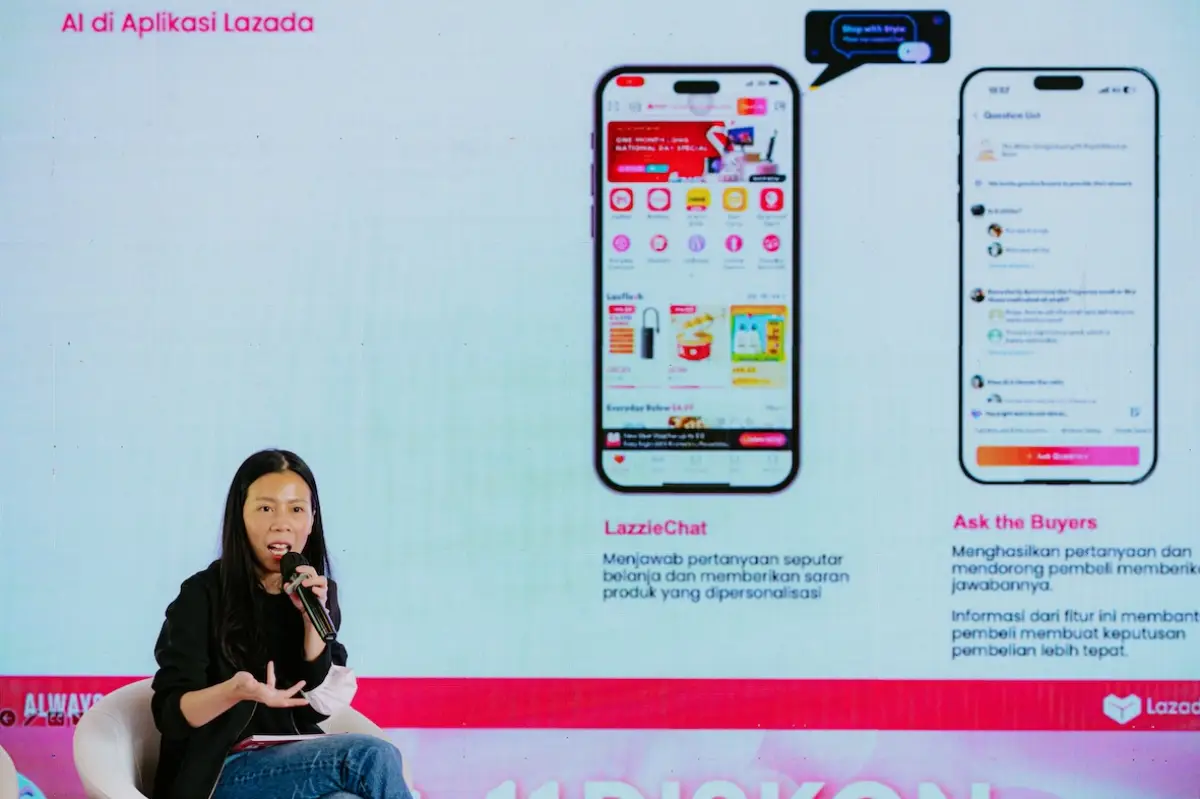 Pemaparan teknologi kecerdasan buatan yang terdapat di platform Lazada. (Sumber: Lazada)