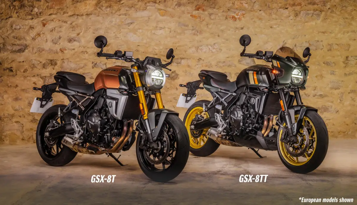 Suzuki All New GSX-8T (kiri) dan GSX-8TT. (Sumber: Suzuki)