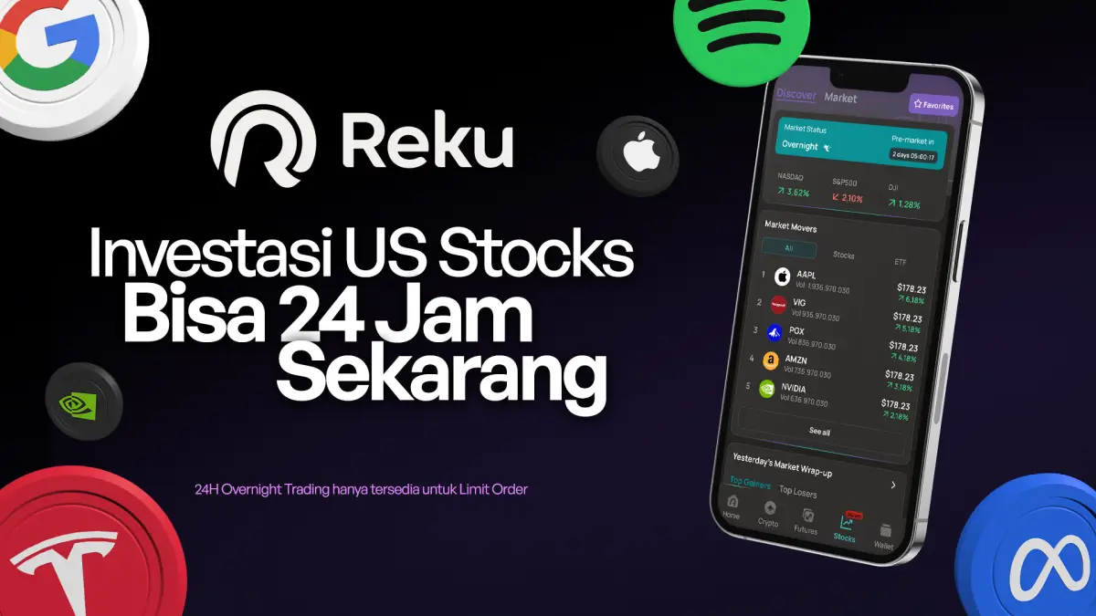 Fitur 24 jam Overnight Trading untuk saham AS. (Sumber: reku)