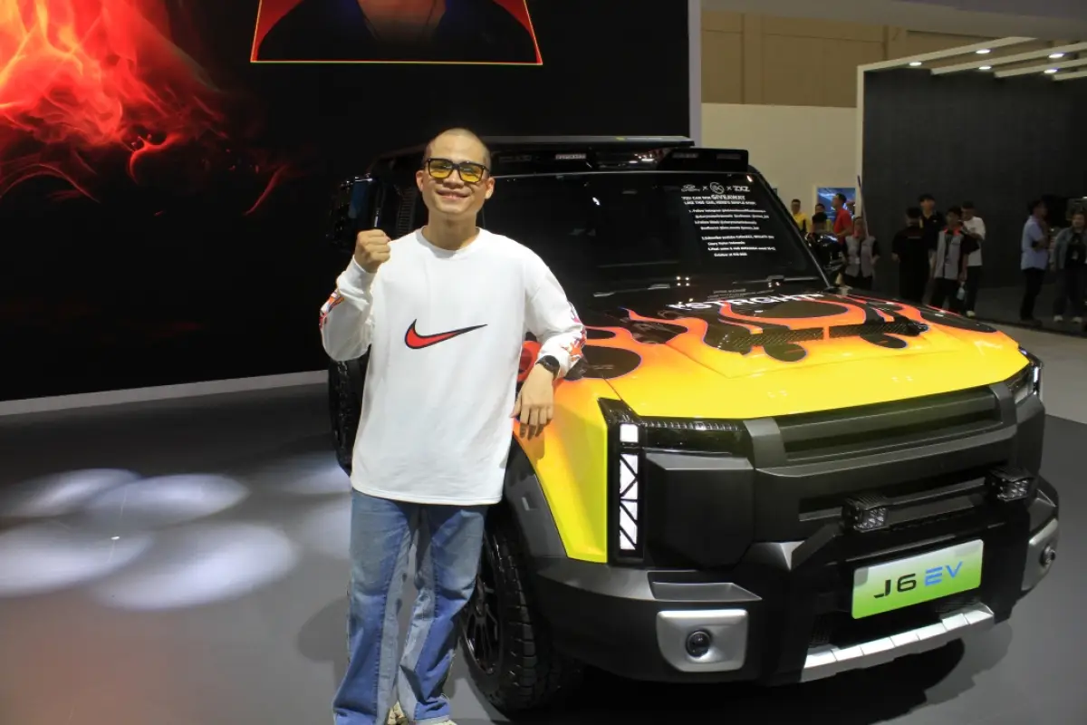 Mobil Chery J6 yang dimodifikasi Cellos akan jadi giveaway di IMX 2025.