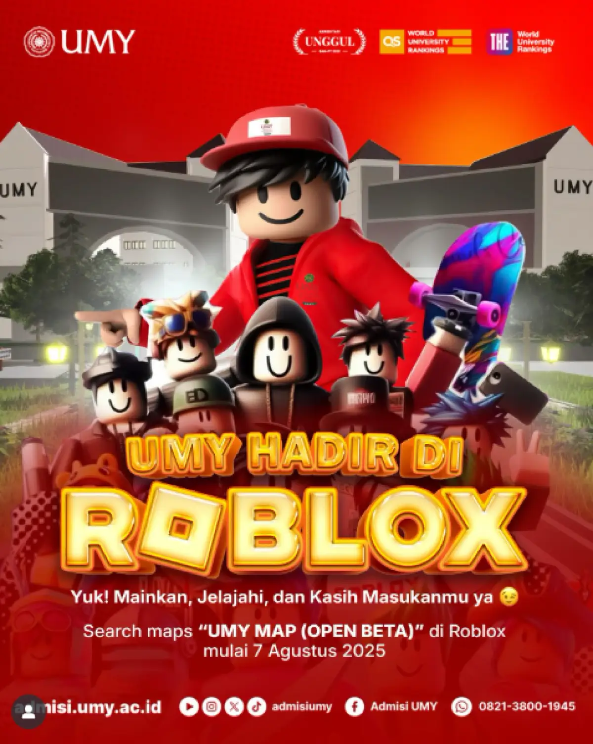 Kampus UMY hadir secara virtual di gim Roblox. (Sumber: UMY)