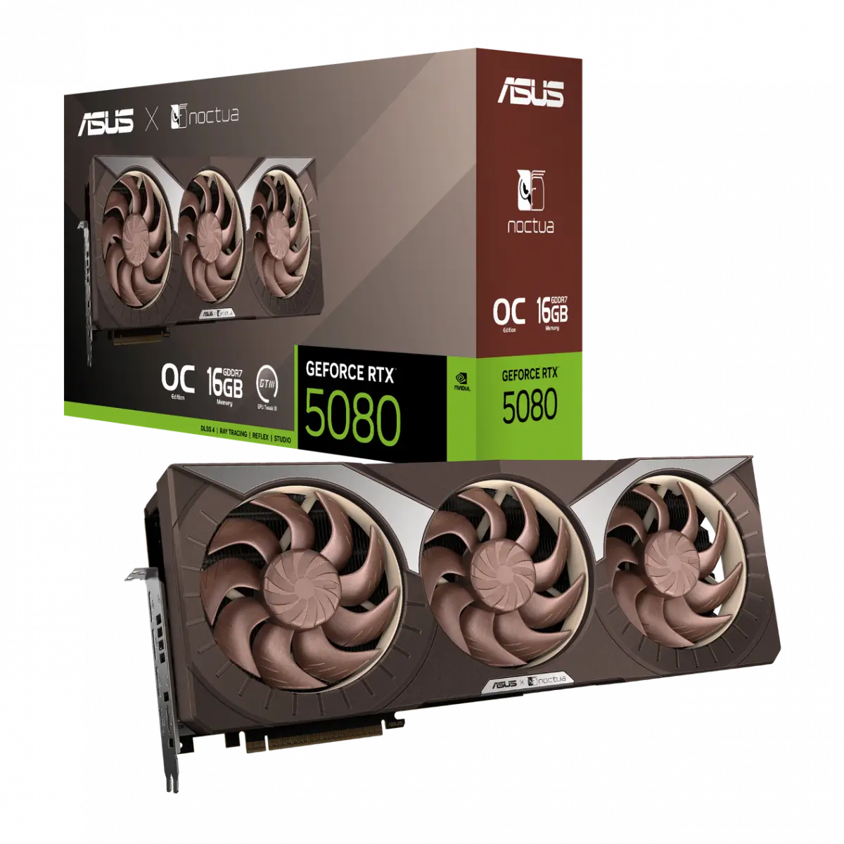 Kartu grafis ASUS Nvidia GeForce RTX 5080 Noctua Edition. (Sumber: ASUS)