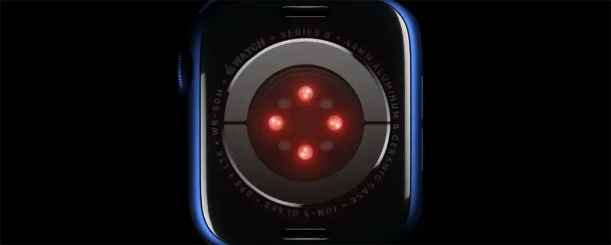 Ilustrasi sensor oksigen darah pada Apple Watch.
