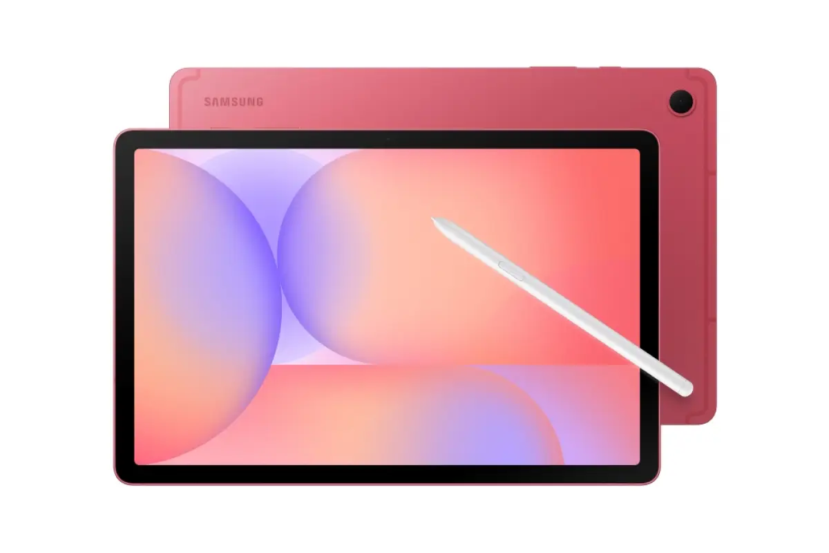 Galaxy Tab S10 Lite warna Coral Red dengan S Pen. (Sumber: Samsung)