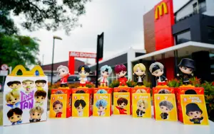 Figur animasi member BTS yang disuguhkan McDonald's Indonesia. (Sumber: istimewa)