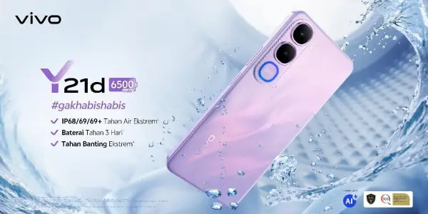 Vivo Y21d Dijual Seharga Rp2 Jutaan, Tangguh dengan Ketahanan Air Tertinggi di Kelasnya