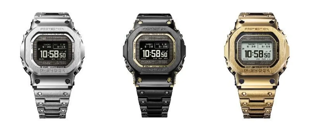G-SHOCK GMW-BZ5000D-1, GMW-BZ5000BD-1, dan GMW-BZ5000GD-9 (kiri ke kanan). (Sumber: Casio)