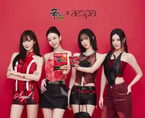 Girlband Aespa jadi duta merek Nongshim Shin Ramyun. (Sumber: dok. nongshim)