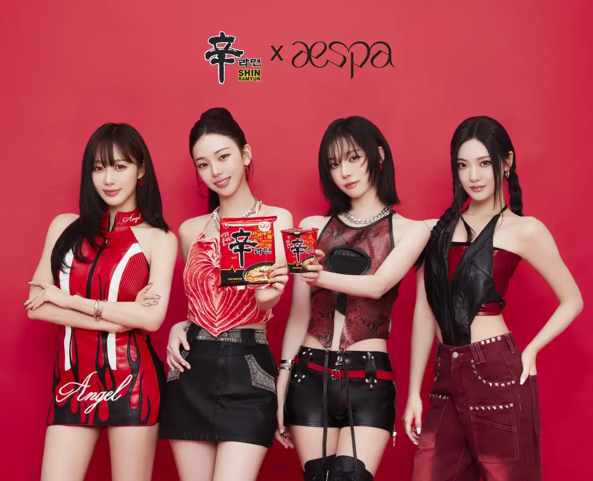 Girlband Aespa jadi duta merek Nongshim Shin Ramyun. (Sumber: dok. nongshim)