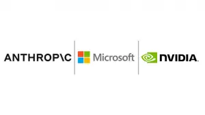 Logo untuk Anthropic, Microsoft, dan Nvidia.