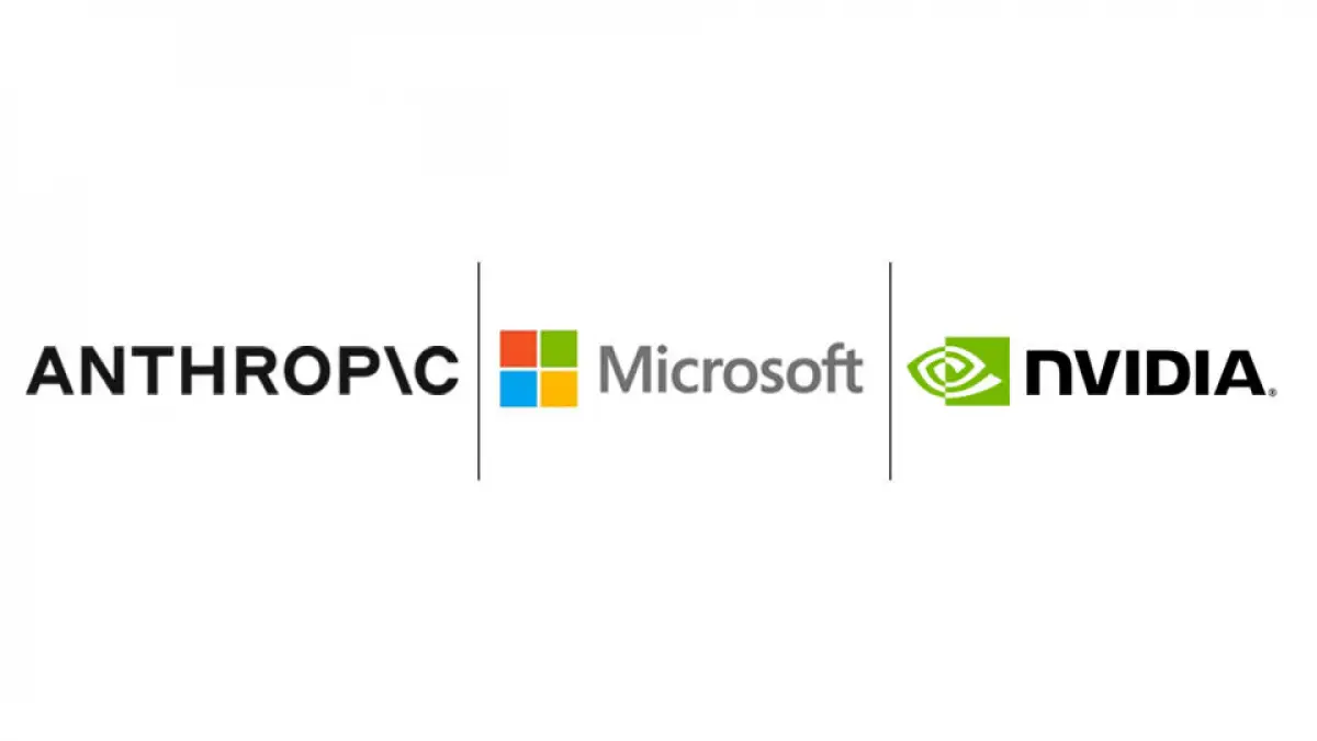 Logo untuk Anthropic, Microsoft, dan Nvidia.