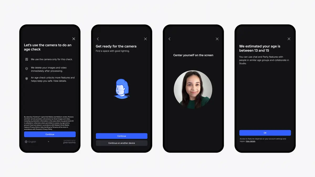 Pengecekan umur bagi pemain gim Roblox. (Sumber: istimewa)