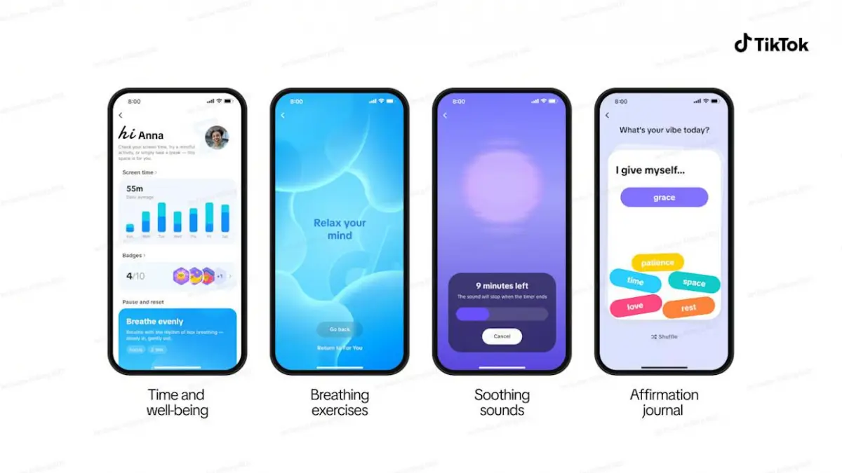 Fitur waktu dan kesejahteraan baru TikTok. (Sumber: TikTok)