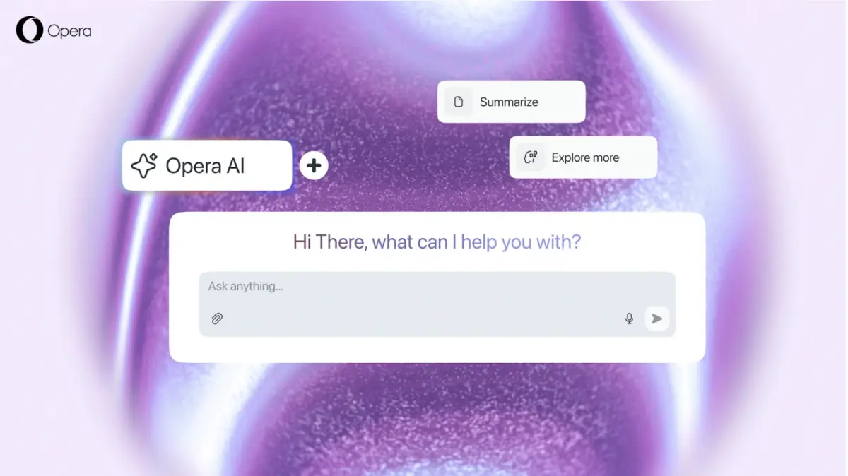 Peramban Opera kini dilengkapi dengan kecerdasan buatan gratis. (Sumber: Opera)