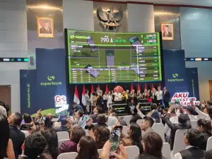 Superbank melantai Bursa Efek Indonesia (BEI). (Sumber: Superbank)