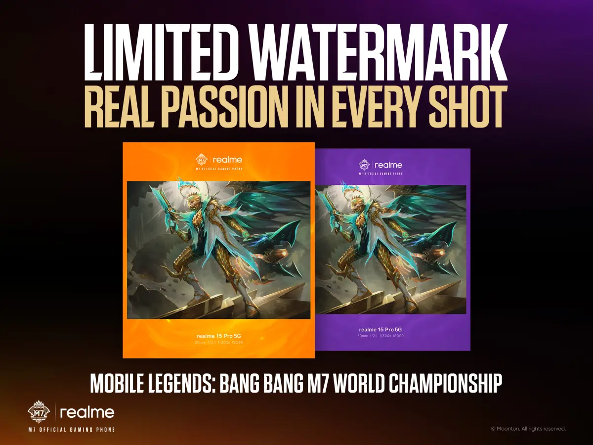 Realme Watermark untuk kejuaraan M7 Mobile Legends. (Sumber: Realme)