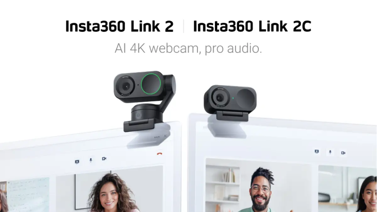 Webcam Insta360 Link 2 dan Link 2C (kanan). (Sumber: Insta360)