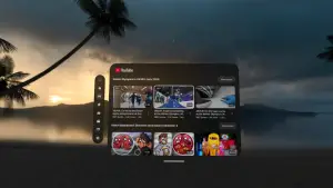 Tampilan Youtube di Apple Vision Pro. (Sumber: null)