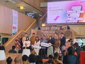 Seremonial perilisan Sahabat-AI oleh Komdigi dan Indosat. (Sumber: istimewa)
