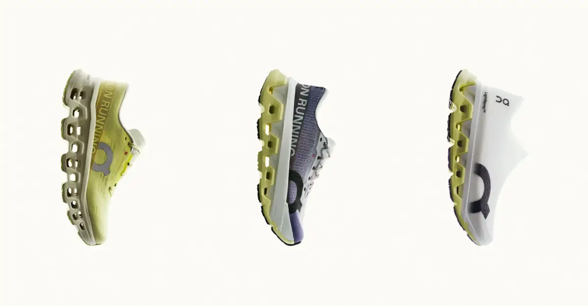 Tiga sepatu lari On seri Cloudmonster. (Sumber: On)