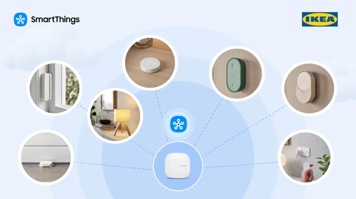 Samsung SmartThings terintegrasi dengan produk IKEA. (Sumber: Samsung)