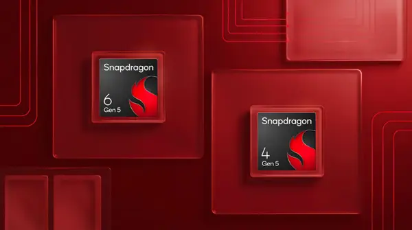 Snapdragon 6 Gen 5 dan Snapdragon 4 Gen 5 (kanan). (Sumber: Qualcomm)