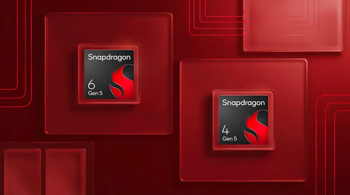 Snapdragon 6 Gen 5 dan Snapdragon 4 Gen 5 (kanan). (Sumber: Qualcomm)