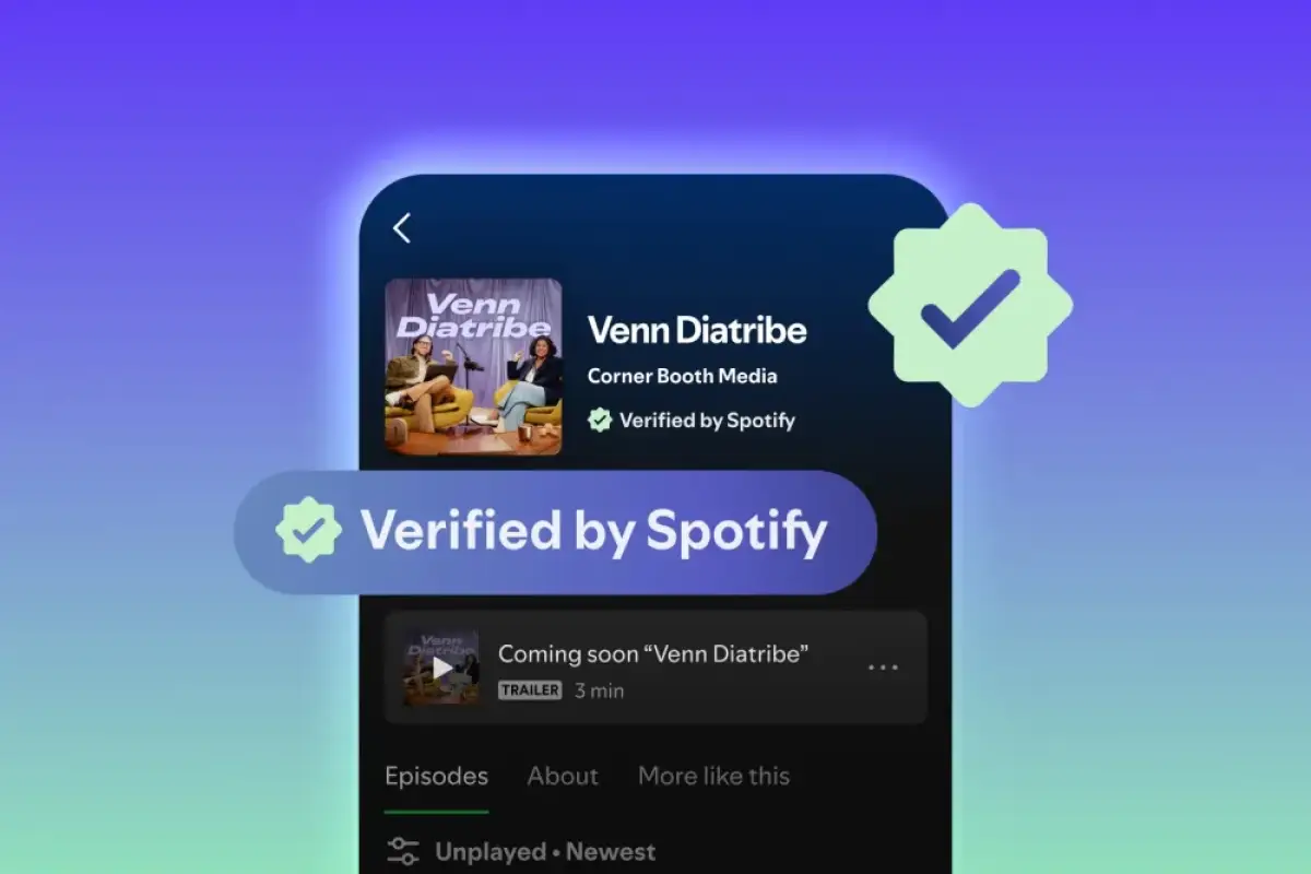 Akun podcast yang terverifikasi akan mendapat centang hijau di Spotify. (Sumber: Spotify)