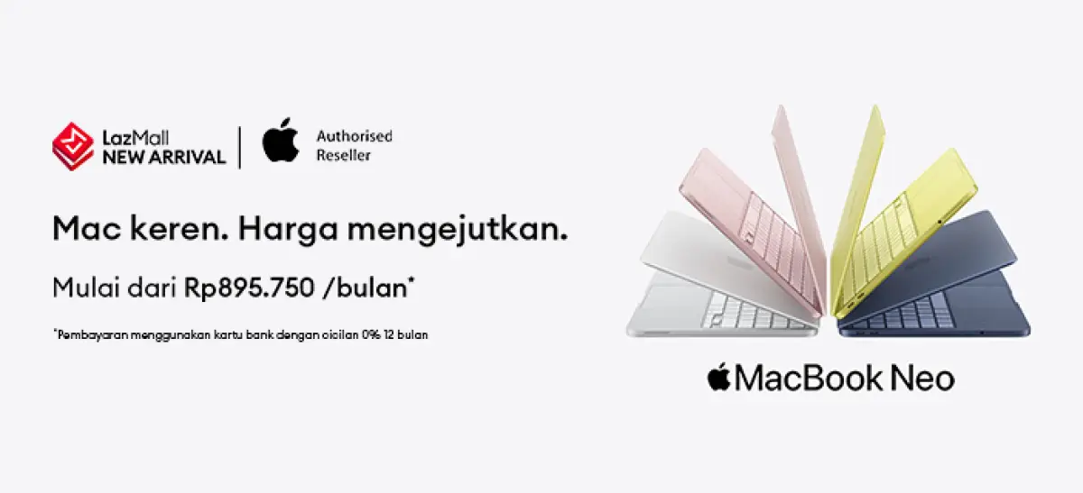 MacBook Neo hadir di pelantar lokapasar Lazada. (Sumber: Lazada)