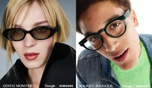 Kacamata pintar Samsung x Google berkolaborasi dengan Gentle Monster dan Warby Parker. (Sumber: Samsung)