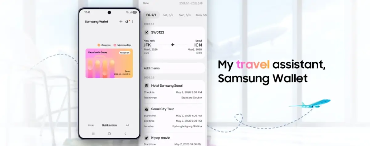 Fitur Trips di Samsung Wallet.
