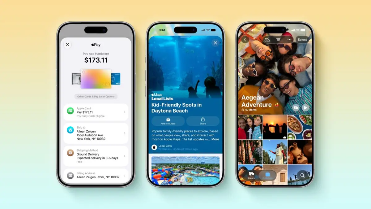 Pratinjau beberapa pembaruan pada iOS 27 di iPhone. (Sumber: Apple)