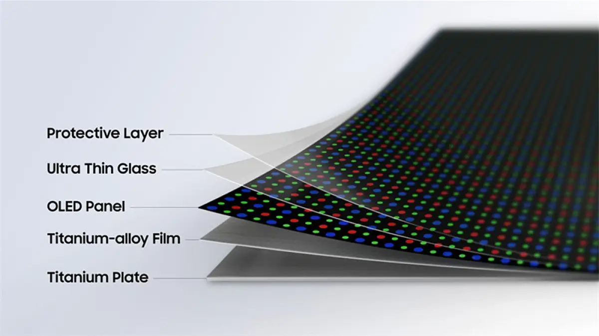 Teknologi flex titanium yang dirancang untuk ponsel lipat. (Sumber: Samsung)
