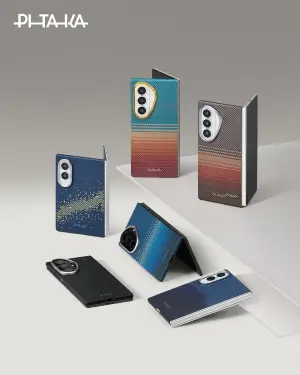 Aksesori casing Pitaka untuk foldable phone Galaxy Z Fold 8 & Flip 8 Series. (Sumber: dok. pitaka)