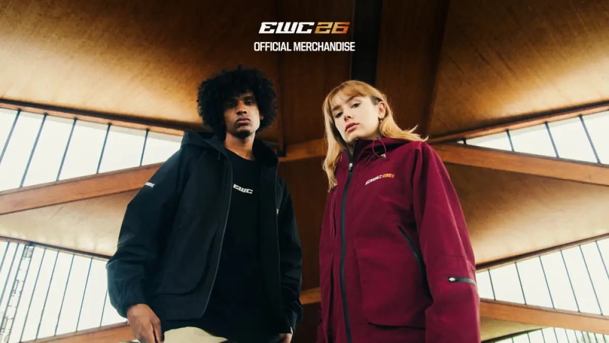 Merchandise resmi untuk EWC 2026. (Sumber: EWC)