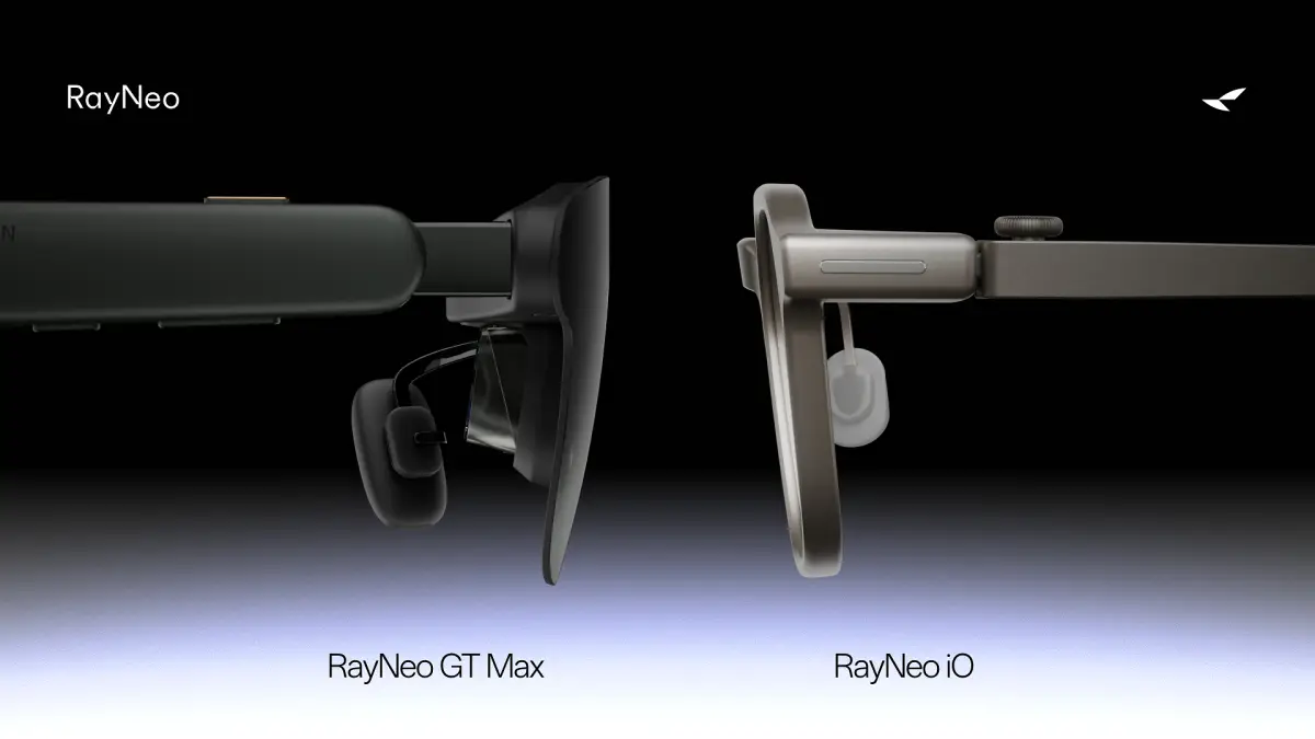 Rayneo GT Max AR (kiri) and iO. (Sumber: Rayneo)
