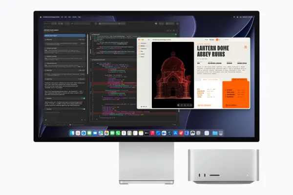 Mac Studio yang kini dibekali prosesor M5 Max dan M5 Ultra. (Sumber: Apple)